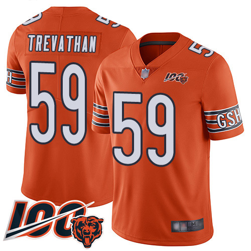 Chicago Bears Limited Orange Men Danny Trevathan Alternate Jersey NFL Football #59 100th Season